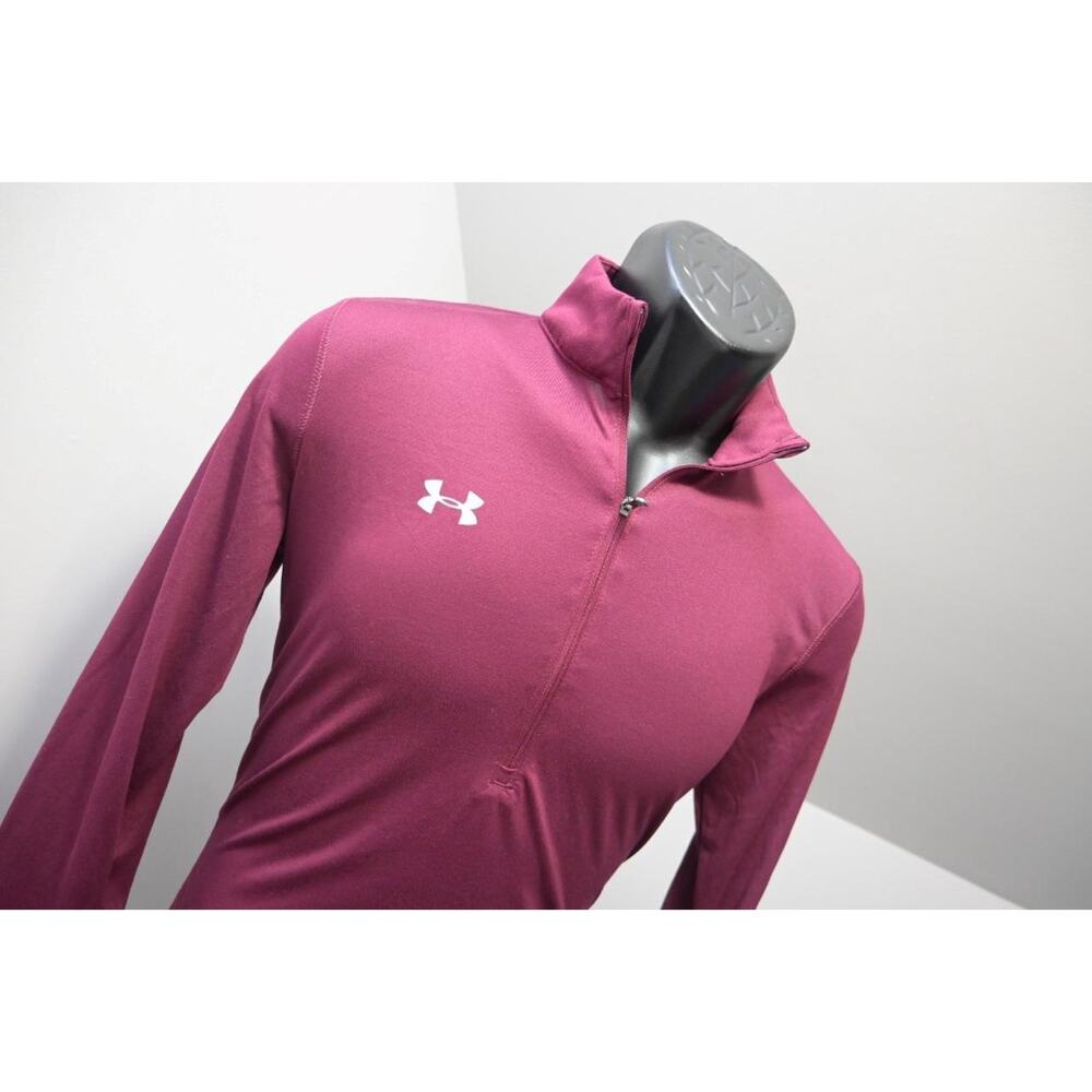 Under Armour 1/2 Zip Athletic Jacket HeatGear Loose Burgundy Womens Size‎ Medium